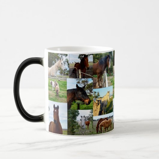 Pferdefoto-Collage, Verwandlungstasse (Links)