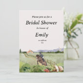 Pferdefox Jagd Brautdusche Einladung (Stehend Vorderseite)