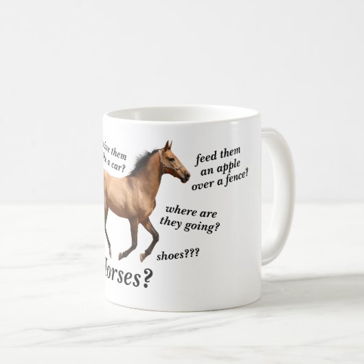 Pferdefragen Kaffeetasse (VorderseiteRechts)