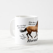 Pferdefragen Kaffeetasse (Vorderseite Links)