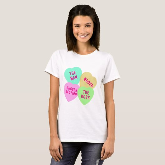 Pferdefrauen Candy Hearts T-Shirt (Vorne ganz)