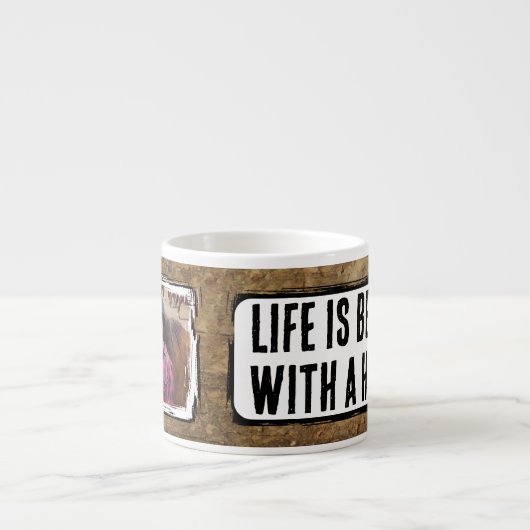 Pferdefreund 1 Foto Imitat Holz Schwarz-weiß Espressotasse (Vorderseite)