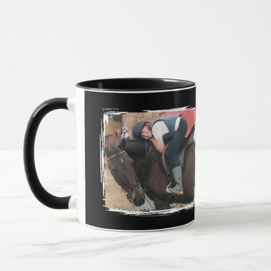 Pferdefreund 2 Foto Schwarz Tasse (Links)