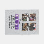 Pferdefreund 4 Foto bester Freund Grau lila Fleecedecke (Vorderseite (Horizontal))