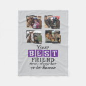 Pferdefreund 4 Foto bester Freund Grau lila Fleecedecke (Vorderseite)