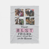 Pferdefreund 4 Foto bester Freund grau pink Fleecedecke (Vorderseite)
