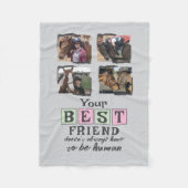 Pferdefreund 4 Foto bester Freund grau pink grün Fleecedecke (Vorderseite)