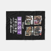 Pferdefreund 4 Foto bester Freund Schwarz lila Fleecedecke (Vorderseite (Horizontal))