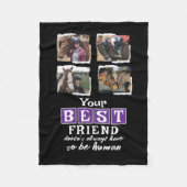 Pferdefreund 4 Foto bester Freund Schwarz lila Fleecedecke (Vorderseite)