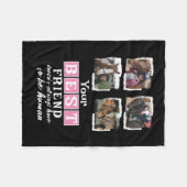 Pferdefreund 4 Foto bester Freund Schwarz Rosa Fleecedecke (Vorderseite (Horizontal))