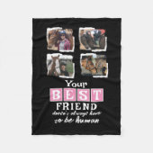 Pferdefreund 4 Foto bester Freund Schwarz Rosa Fleecedecke (Vorderseite)