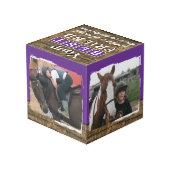 Pferdefreund 4 Foto rustikal braun lila Würfel (Rückseite Schrägansicht)