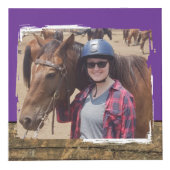 Pferdefreund 4 Foto rustikal braun lila Würfel (Vorderseite)