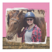 Pferdefreund 4 Foto rustikal braun rosa Würfel (Vorderseite)