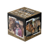 Pferdefreund 4 Foto rustikal braun schwarz Würfel (Vorderseite Schrägansicht)