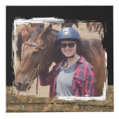 Pferdefreund 4 Foto rustikal braun schwarz Würfel (Vorderseite)