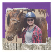 Pferdefreund 4 Foto rustikal grau lila Würfel (Vorderseite)