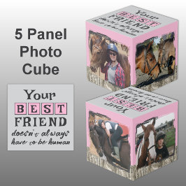 Pferdefreund 4 Foto rustikal grau pink Würfel