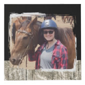 Pferdefreund 4 Foto rustikal grauschwarz Würfel (Vorderseite)