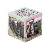 Pferdefreund 4 Foto rustikal grün Würfel (Rückseite Schrägansicht)