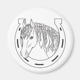 Pferdefreund Geschenk Glückshufeisen Western Cowgi Magnet
