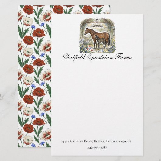 Pferdefreund Geschenk Schreibwaren   Briefpapier (Vorne/Hinten)