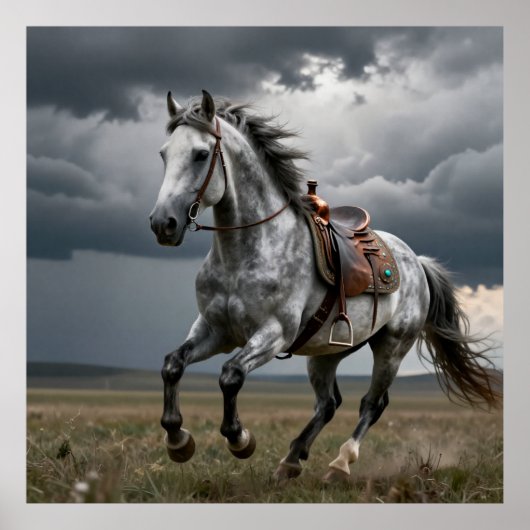 Pferdefreund Geschenk Western Stil Poster (Vorne)