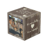 Pferdefreund mit Fotos und Zitaten rustikal Würfel (Vorderseite Schrägansicht)