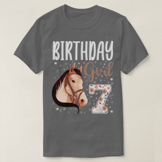 Pferdefreunde 7th Birthday Girl B-day 7 year T-Shirt (Design vorne)