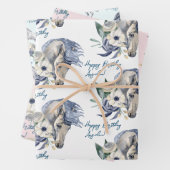 Pferdefreunde personalisiert geschenkpapier set (Beispiel)