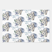 Pferdefreunde personalisiert geschenkpapier set (Vorderseite)