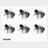 Pferdefreunde Runder Aufkleber (Blatt)