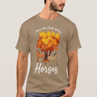 Pferdefreundin Damen Herbst Saison Freunde T-Shirt