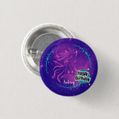 Pferdegalaxie Happy Geburtstag Personalisiert Button (Vorne & Hinten)