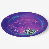 Pferdegalaxie Happy Geburtstag Personalisiert Pappteller (Schrägansicht)