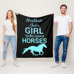 Pferdegalopp Ein Mädchen Das Pferde Liebt Personal Fleecedecke