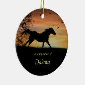 Pferdegaloppieren mit dem Individuelle Name zur Vo Keramik Ornament (Rechts)