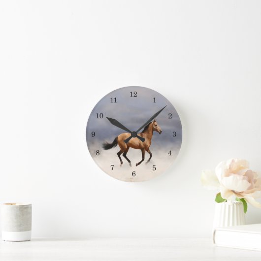 Pferdegaloppieruhr Runde Wanduhr (Zuhause)