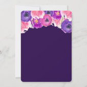 Pferdegeburtstagseinladung, rosa lila Gold Einladung (Rückseite)