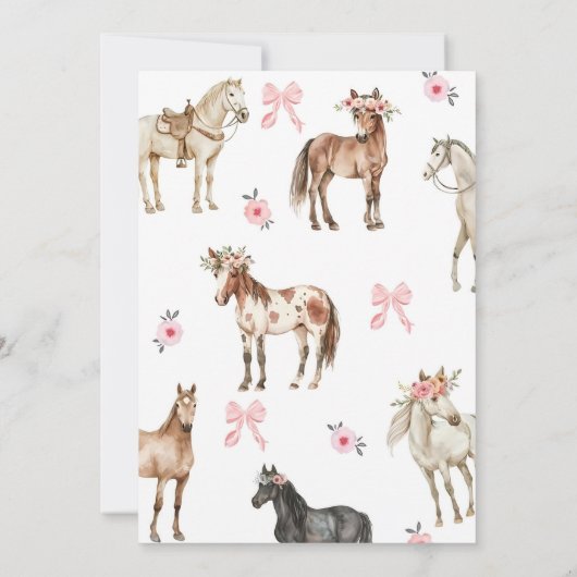 Pferdegeburtstagsfeier Einladung, Pferdeschlitteni Einladung (Rückseite)