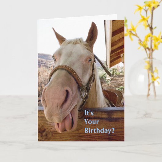 PferdeGeburtstagskarte Karte (Gelbe Blume)