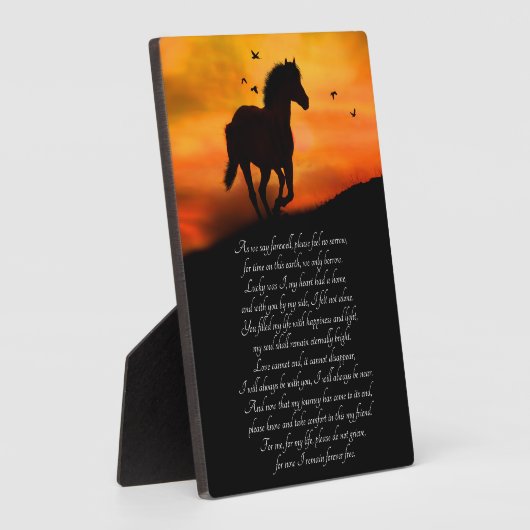 Pferdegedicht Fotoplatte (Seite)