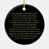 Pferdegedicht mit Individuelle Name und spirituell Keramik Ornament (Hinten)