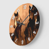 Pferdegeister Große Wanduhr (Winkel)