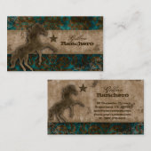 Pferdegeschäfts-Karten-Western-Vintager Damast Visitenkarte (Vorne/Hinten)
