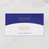 Pferdegeschäfts-Marketings-Blaugold Visitenkarte (Rückseite)