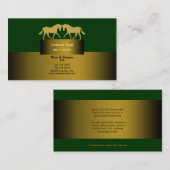 Pferdegeschäfts-Marketings-Goldgrün Visitenkarte (Vorne/Hinten)