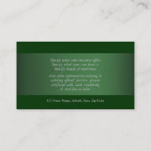 Pferdegeschäfts-Marketings-Grün weißer Celtic Visitenkarte (Rückseite)