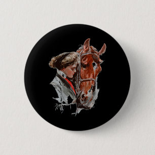 Pferdegeschenk für Mädchen Frauen, die Pferde Lieb Button