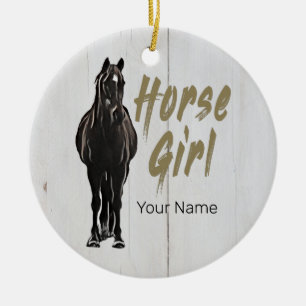 Pferdegeschenk für Vintage Reitausflüge Keramik Ornament